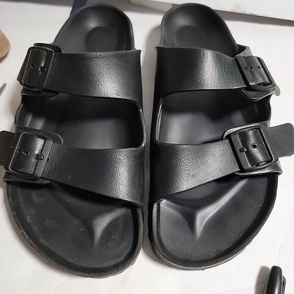 Birkenstock Arizona Essentials EVA Womens Black Slip-On Slide Sandals EU 44 - Picture 1 of 4